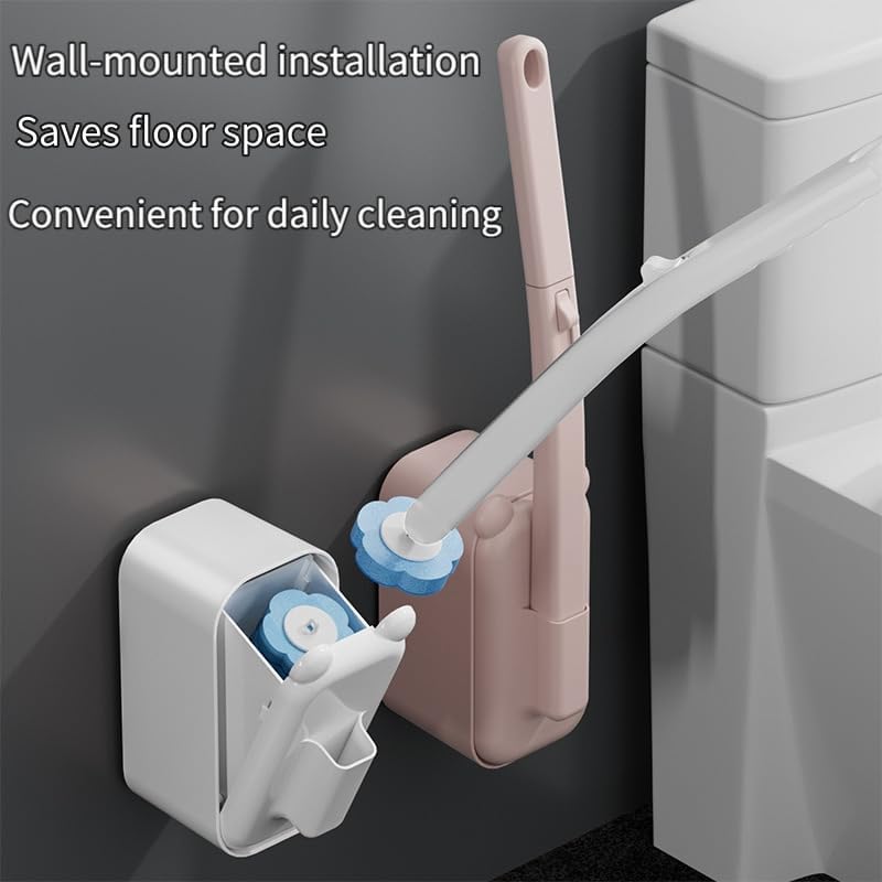 clowand Disposable Toilet Brush Toilet Bowl Cleaner,Toilet Cleaning Supplies,Toilet Bowl Brush,Toilet Cleaner Brush,Toilet Brush with Holder,48 Refills for Cleaning and Hygienic (White) - Image 4